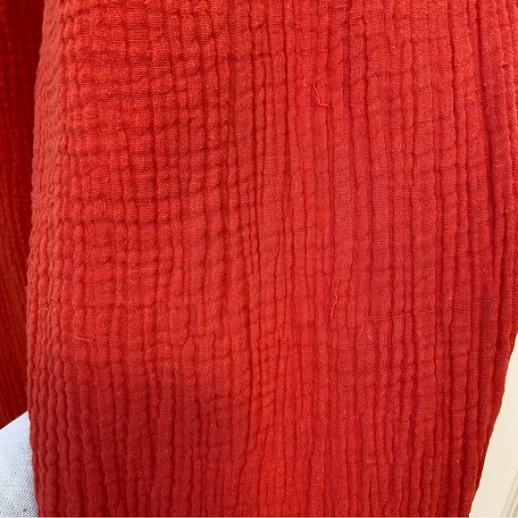 Anthropologie Gauze Wide Leg Romper Jumpsuit Bow Tie Front Medium - Picture 9 of 9